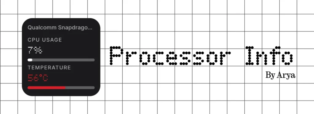 Top 5 Essential Apps on Nothing Playground (Beta): Best Nothing OS Widgets 3 Processor Info Essential App on Nothing Playground showing CPU usage and temperature in a dark Nothing OS style widget.